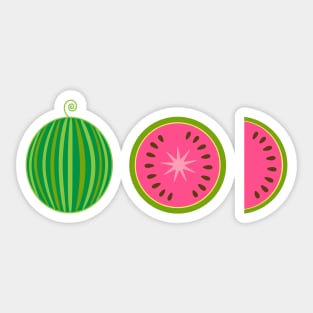 Fresh and juicy watermelon and slices Sticker